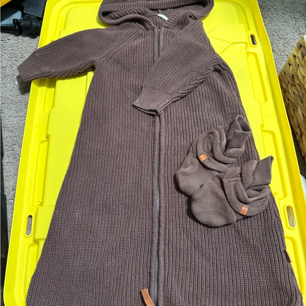 Ganni Brown Kids Cape with Hood